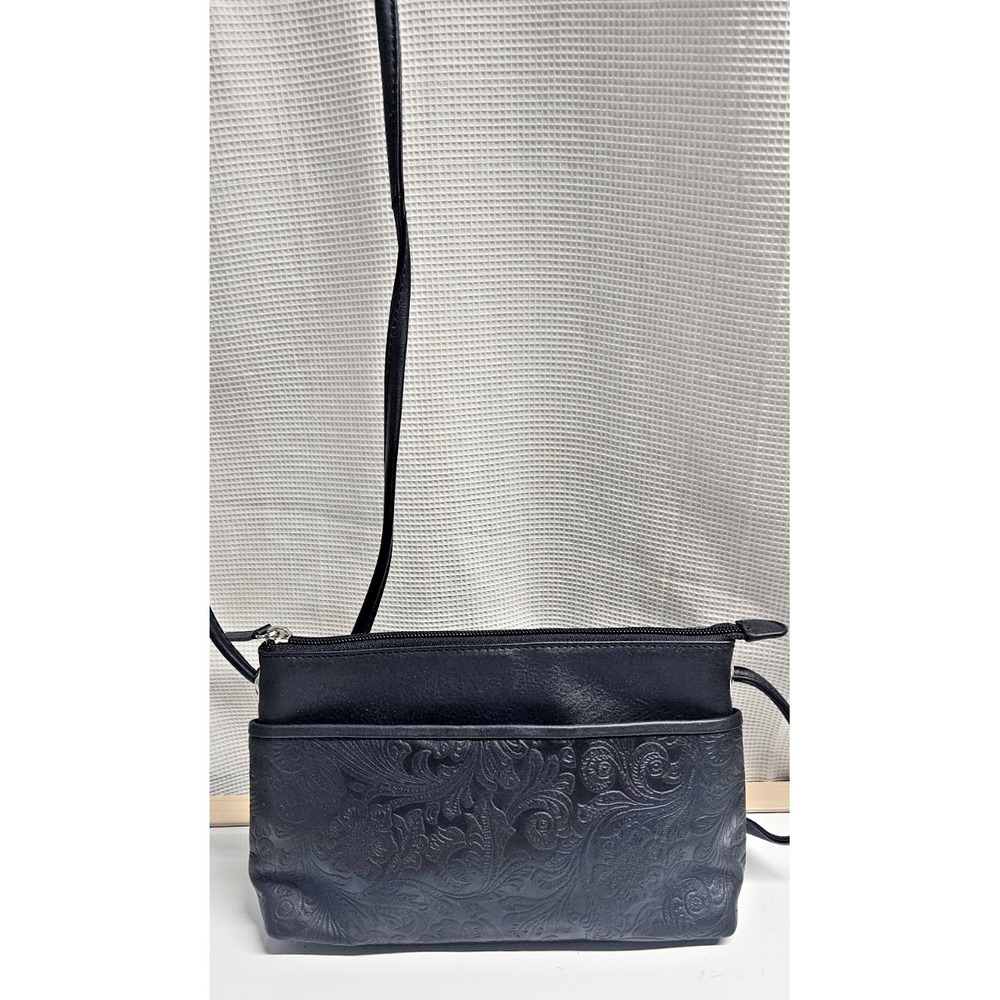 ili Cheyenne floral embossed leather crossbody